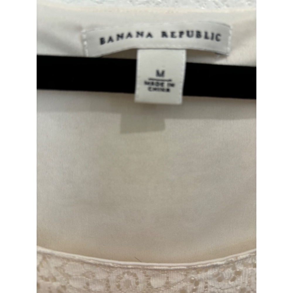 Banana Republic Lace Off-White Lined Scoop Neck Stretch Tank Top Size Medium - Picture 3 of 3